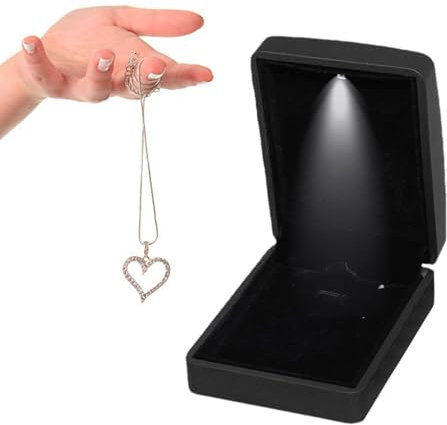 Beleuchtete Schmuckschatulle, LED-Hängeschachtel, staubdichte LED-Schmuckschatulle | schützende Aufbewahrungsbox für Halskette, Organizer zum Aufhängen, wasserdicht, für Ringe, Armbänder, Ohrringe