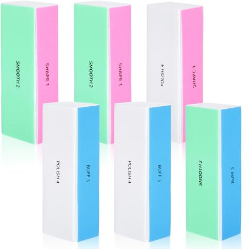 JIYIN Confezione da 6 blocchi lucidanti per unghie, per unghie naturali, lime professionali per lucidatura unghie, strumenti per manicure per levigare e lucidare le unghie, lime per unghie per donne