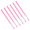 VINTORKY 6-teiliges Lippenmasken-Pinsel-Set aus Silikon Lippenpinsel Lidschattenpinsel weiche Silikonspitzen für Frauen Make-up Lippenstift- tragbar leicht zu reinigen Rosa