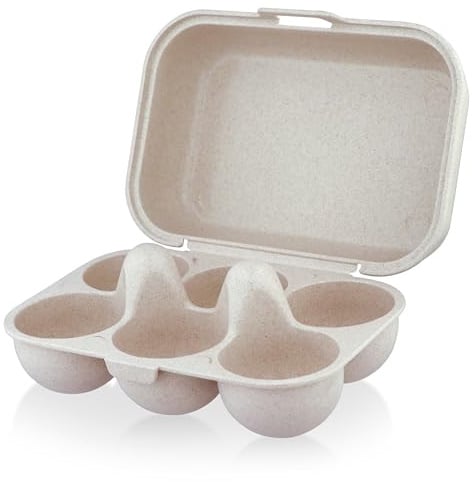 Fuzzl Eco Bamboo Egg Holder – 2 Pack 6-Egg Trays | Natural Bamboo Storage for Farm Fresh or Store-Bought Produce Box
