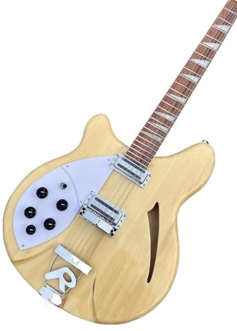 Guitare électrique personnalisée à 12 cordes, main gauche, corps en tilleul 360, touche palissandre, cordier «R» de couleur naturelle
