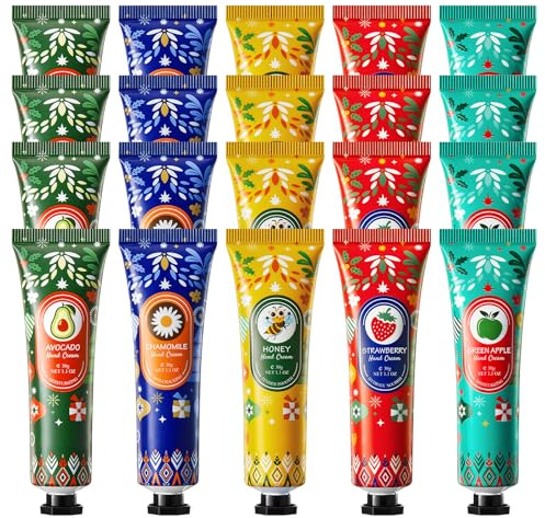 20pcs Mini Handcreme Geschenkset,pflegende Handcreme trockene ,Handlotion Feuchtigkeitscreme Trockene - Das praktische Geschenk Kolleginnen, Freundinnen und zwischendurch.-30g