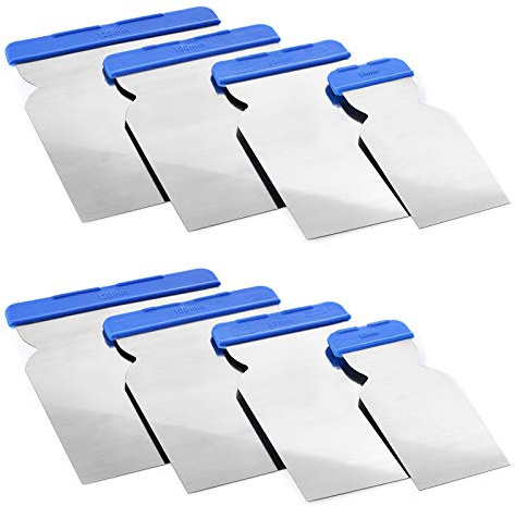 TRISTARcolor 2 x Metallspachtel Set 4 TLG. Autolack Karosserie | Für Spachtelmasse, Japanspachtel, vier Größen von 50 bis 120 mm, Federbandstahl für optimalen Anpressdruck, Made in Germany