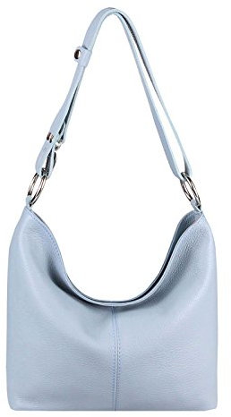 OBC Echt Leder Damen Tasche Shopper Hobo-Bags Schultertasche Umhängetasche Handtasche Henkeltasche Ledertasche Damentasche (Pastellblau)