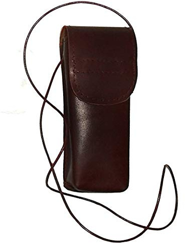 Portaocchiali da collo in pelle unisex custodia per occhiali