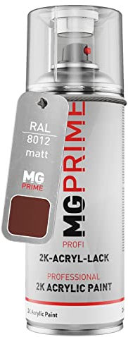 MG PRIME RAL 8012 Brun rouge/Red brown mat acrylique bombe aérosol 2C 400ml séchage rapide