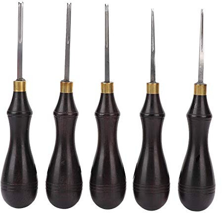 Herramienta de corte de borde de Leathercraft, borde de cuero biseladora de acero con mango de ébano Herramienta de corte de borde de cuero DIY 1#