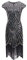 shoperama 20er Jahre Charleston Kleid Pailletten Fransen Flapper Gatsby 20's Fransenkleid Damen-Kostüm, Größe:S, Farbe:Schwarz/Silber