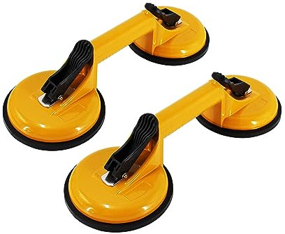 HFS Glas-Saugnäpfe aus robustem Aluminium, Glashalter-Haken zum Anheben von großen Glas/Bodenspalt-Fixierer/Fliesensaugnapfheber/bewegliches Glas/Pad zum Anheben von Dellenzieher, 2 Stück