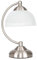 MiniSun | Curved Brushed Chrome and Frosted Glass Table Lamp | Table Lamps, Home Décor & Improvement Essential | Includes 4W LED Bulb [3000K Warm White]