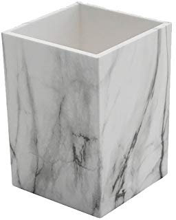 luckiner Porte-stylos de bureau en céramique avec motif marbré - Organiseur de bureau pour bureau