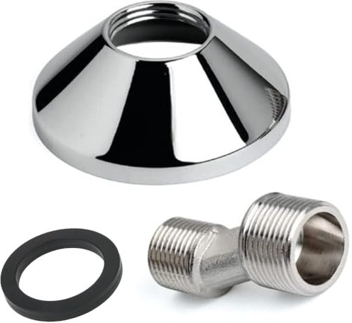 Schläfer 67227-C | Raccord fileté en S 21 mm (R 1/2) x 26,4 mm (R 3/4) avec rosace, adaptateur de robinet mural, mitigeur, rétromontage, évier, baignoire, douche