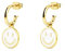 SINGULARU - Creolen-Ohrringe Smiley White Enamel Gold - Ohrringe aus Messing mit 18kt Vergoldung - Creolen-Ohrringe mit Ohrsteckerverschluss - Damenschmuck