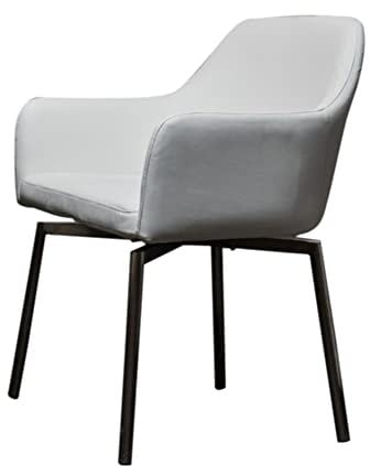 KAWOLA Stuhl Loui Sessel Esszimmerstuhl, Wohnzimmerstuhl, Drehstuhl, Design Stuhl, Armlehnstuhl, Schminktisch Stuhl, Kunstleder (4. Set, White)