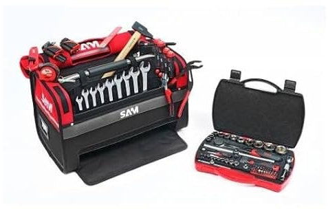 SAM OUTILLAGE - Caisse Textile 39 Litres Avec 100 Outils De Maintenance