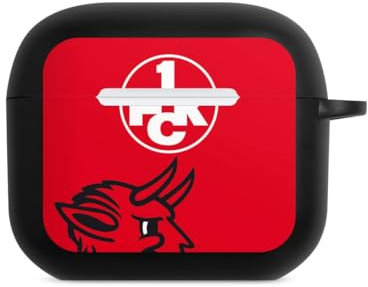 Hülle mit Karabiner kompatibel mit Apple AirPods (3. Generation) Case schwarz Schutzhülle mit Schlüsselanhänger Teufel 1. FC Kaiserslautern 1. FCK