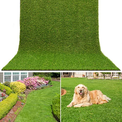 AYOHA 4 FT 10 IN x 8 FT Artificial Grass, Synthetic Realistic Fake Turf Grass Thick Lawn Pet Turf, Astroturf Rug Carpet for Indoor/Outdoor Landscape Balcony Patio Decor, Easy to Clean with Drain Holes
