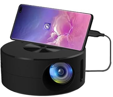 Goshyda Projektor, 1920 X 1080 TFT-LCD-Pocket-Kinoprojektor, Heimkinoprojektor mit Integriertem Lautsprecher, Gleiche Bildschirmfunktion, für Zeichentrickfilme, für Kinder