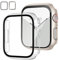 JZK 2 Stück Schutzhülle für Apple Watch Series SE 2/SE/6/5/4/3, mit Gehärtetes Glas Displayschutz, HD Ultradünne Kratzfest für iWatch Series SE/6/5/4/3 Hülle 40mm, Sternenlicht/Klar