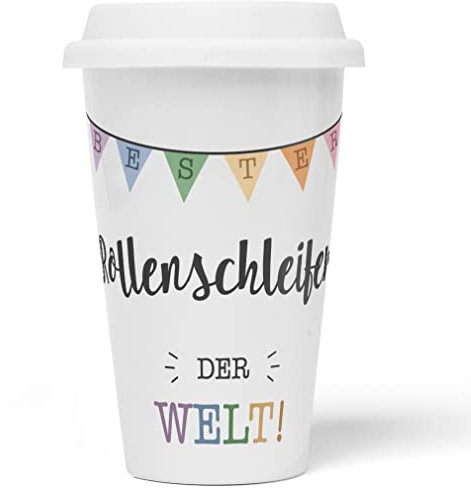 JUNIWORDS To-Go Becher mit Deckel, Bester Rollenschleifer der Welt (5716987)
