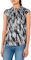 comma Geraffte Bluse mit All-Over-Print schwarz 44