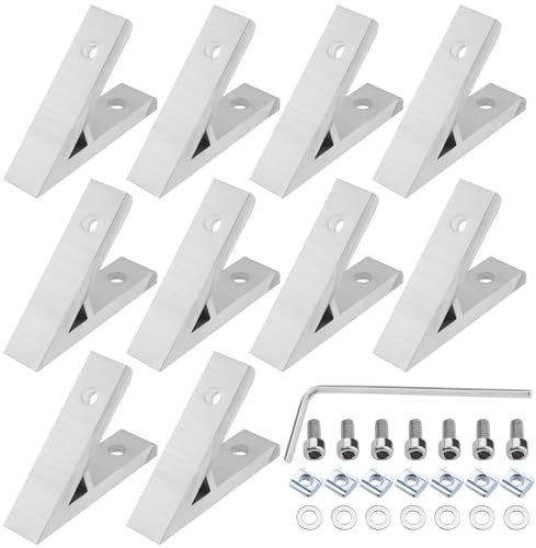 The Lord of the Tools 10 Stück 2020 Extrusions-Eckcodes 45 Grad Aluminium-Eckhalterungsprofil Eckverbinder-Zubehör für 3D-Drucker CNC-Fräsmaschinen
