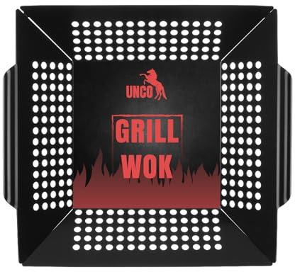 UNCO - Cesta de parrilla de acero inoxidable, cestas de parrilla de pescado para parrilla al aire libre, cesta de parrilla de verduras, cesta de parrilla de barbacoa, cesta de barbacoa, cesta de