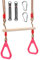 Morwealth Trapecio Columpio multifunción Infantil Columpio de Madera con Anillos de plástico, Anillos para Colgar, soporta hasta 120 kg para Interior y Exterior (Rosa)