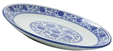 OUNONA Blue and White Porcelain Plate Round Dip Serving Tray Snack Organizer for Countertop Serving Platter with Lid Serving Dishes with Lids Fruit Platter Tray for Parties Ceramics