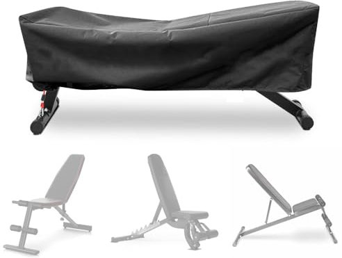 SUNSURE Sit-Up-Board-Abdeckung, verstellbare Hantelbank, wasserdichte Abdeckung, für drinnen und draußen, Trainingsbank, Schutzhülle mit Kordelzug für Hantelbank, Hantelstuhl, Fitnessbank (152,4 x