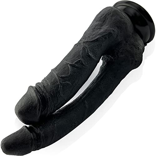 Consolador Doble Dilos 24cm Juguete Sexual para Lesbianas Silicona Resistente al Agua Consolador de Doble Cara para Mujeres Juguete Sexual Dong con Eje Curvo para Juguetes Anales y Vaginales FOPS D27