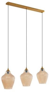 Lindby Pendelleuchte Drakar (Retro, Vintage Antik) in Creme aus Glas (3 flammig E27) - Hängelampe Esstischlampe Hängeleuchte Wohnzimmerleuchte
