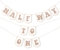 Half Way To One Banner - Baby 1/2 Geburtstag Party Dekorationen für Jungen Mädchen, Neutral Rustikale Babyparty Dekor, Sechs Monate Happy Birthday Foto Requisiten