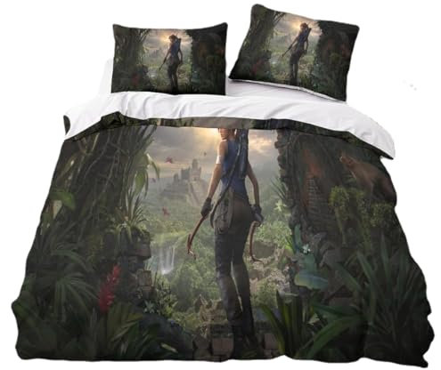 KnorRs Tomb Bettwäsche Set 135x200, Kinderbettwäsche 2 Teilig, Mikrofaser Bettbezug Set Mit Reißverschluss Und 2 Kissenbezug 80x80cm (A1,135x200 cm + 80x80 cm)