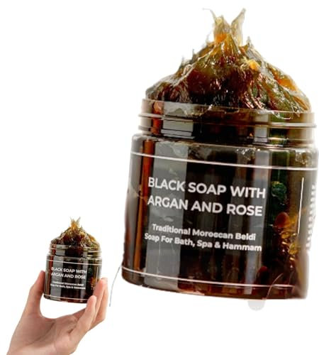 Zawina Morocco Black Soap, Zawina Black Soap, Zawina Morocco Body Scrub, Zawina Moroccan Black Soap, Zawina Morocco Black Beldi Soap, African Black Soap Bar, Black Soap Dispenser Bathroom (1 Stück)
