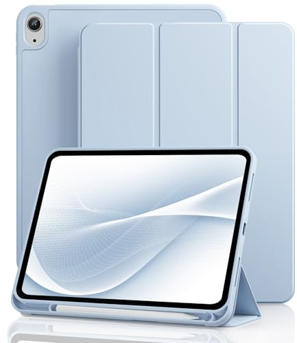 GKABXY Hülle für iPad (A16) 11./10. Generation 11/10.9 Zoll, Hellblau | Für iPad 11./10. Gen 2025/2020, Mit Stifthalter, Auto Wake/Sleep, Unterstützt Touch ID, Slim Trifold Stand Protective Cover