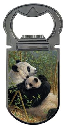 3D LiveLife Bottle Openers - A New Dynasty from Deluxebase. Panda Magnetic Drink Opener with Lenticular 3D Image. Fridge Magnet Gifts for Kitchen and Bar Accessories.