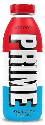 PRIME Hydration Ice Pop, bebidas deportivas, con electrolitos mejorados para una hidratación óptima, 250 mg de BCAA, vitamina B, antioxidantes, bajo contenido en azúcar, 500 ml