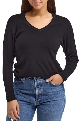 Dilling Damen Merinowolle Langarmshirt V-Ausschnitt Baselayer temperaturregulierend atmungsaktiv
