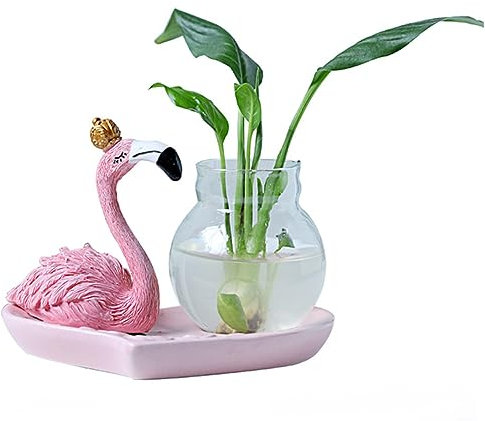 Cabilock 1 Stück Flamingo Hydrokultur Vase Bürodekoration Flamingo Bürodekoration Bar Dekoration Flamingo Vase Wohnaccessoire Dekoration Heimdekoration Flamingo Zubehör Glasvase