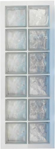 Panel prefabricated with water-repellent cement, vertical use | N. 12 glass blocks (2x6) mm 190x190x80 corrugated transparent | Dimension 470x1270 mm | Sales unit: 1 panel