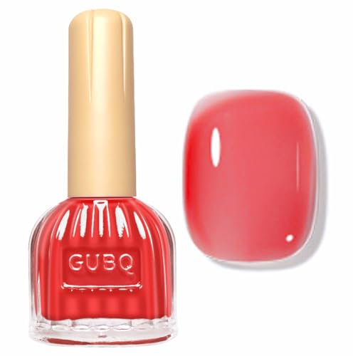 Jelly Pink Nail Varnish - Clear Pink Nail Polish - Translucent Nude Pink nail Varnish Long Lasting Quick Dry Chip Resistant Breathable - Pale pink nail Polish For Girls DIY Nail Art Gift No Baking