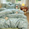 Freyamy Blumen Bettwäsche 200x220cm 3teilig Blau Weiß Grün Floral Mädchen Wende Bettwaren-Sets Microfaser Blumenmuster Kinder Teen Bettbezug mit Reißverschluss und 2 Kissenbezug 80x80cm