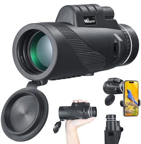 10x42 Monocular Telescope with Smartphone Adapter & Tripod, BAK4 Prism HD Waterproof Monocular for Adults, Compact Portable Telescope for Bird Watching, Hunting, Travel, and Outdoor Adventures