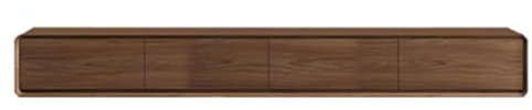 Schlanker TV-Schrank aus Massivholz zur Wandmontage – schwimmender Audio-/Video-Ständer im japanischen Stil, ultradünnes Design für kleine Wohnungen, 200 cm, Holzfarbe, platzsparende Eleganz