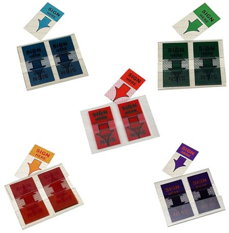 250Pieces Sign Here Stickers Sign Here Tabs Easy to Post Sign Date Here Stickers with Dispenser for Annotating Books