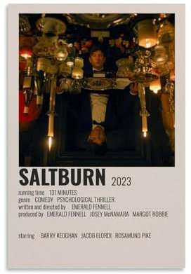 TEWRGEU Saltburn Poster, Wandkunst, Leinwand, ästhetisches Cover, Poster, Vintage-Gemälde für Zimmer, 40 x 60 cm, ungerahmter Stil