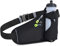1 Pcs Running Belt with Water Bottle, Hydration Belt for Running, Hiking, and Outdoor Activities, Adjustable Waist Bag with Water Bottle Holder, Black（Without a Water Bottle）