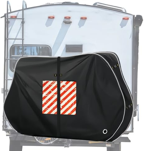 Housse de protection résistante aux intempéries en tissu Oxford 600D pour 2 vélos, caravane/porte-bagages de camping, convient pour Volkswagen California (T6.1/T7), Skoda Kodiaq, BMW X3/X5 (noir)