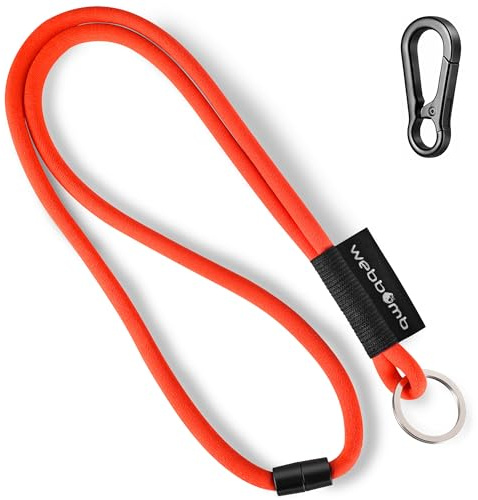 webbomb Tubular Lanyard Schlüsselband - rund weich lang mit Karabinerhaken Sicherheitsverschluss & Schlüsselring als Schlüsselanhänger Keychain für Ausweis Handy Schlüssel